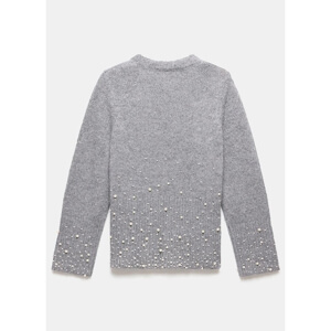 Mint Velvet Grey Pearl Embellished Jumper